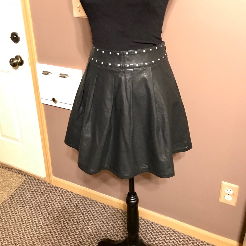 Urban Outfitters Faux Leather Pleated Skirt